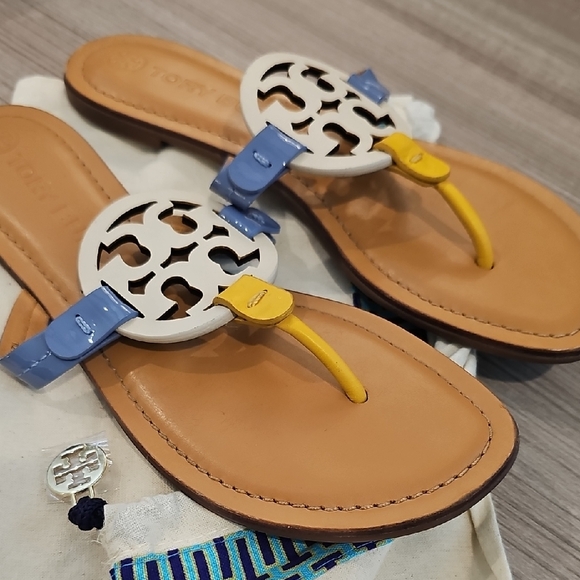 Tory Burch Tan and Yellow Miller Sandals - Picture 3 of 7